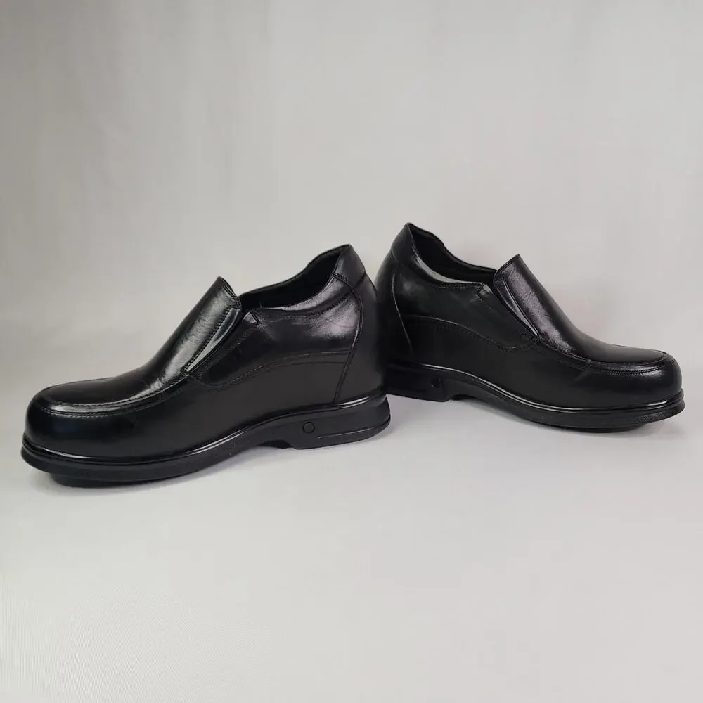 Men's 3 Inch Invisible Height Increasing Elevator Shoes Size 9 Black Leather NEW